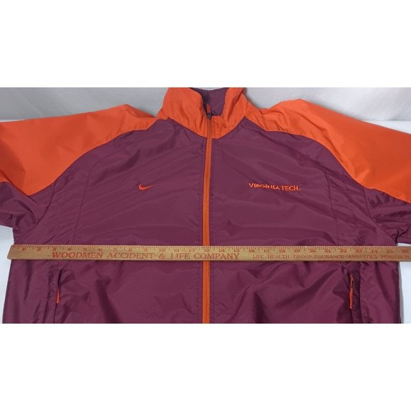 Virginia Tech Jacket Team Apparel Nike M Full Zip Athletic Maroon Orange Hokies - Picture 8 of 16